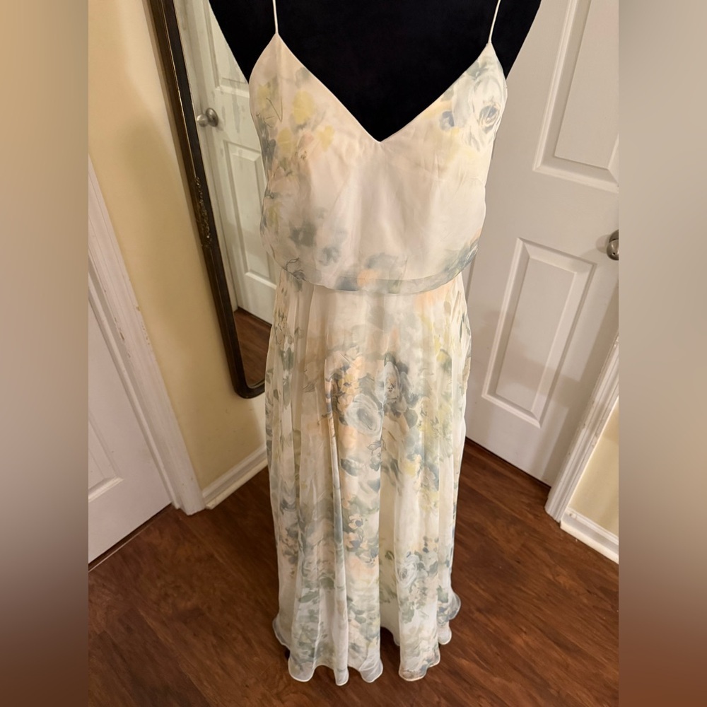 Jenny Yoo Floral Spaghetti Strap Dress - Picture 4 of 12